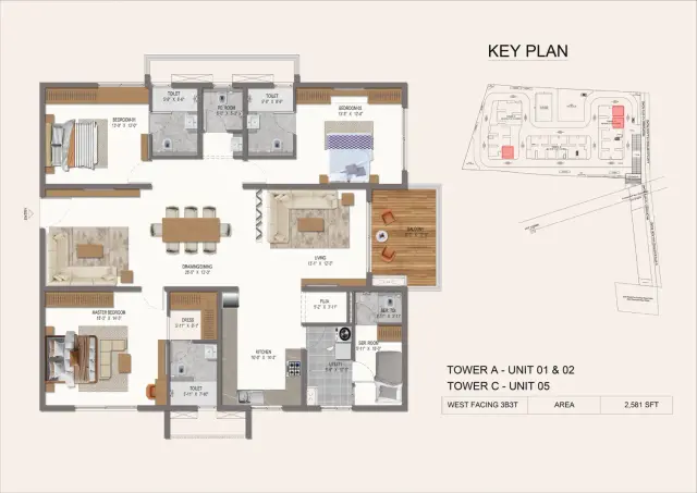 Tower A floor plan